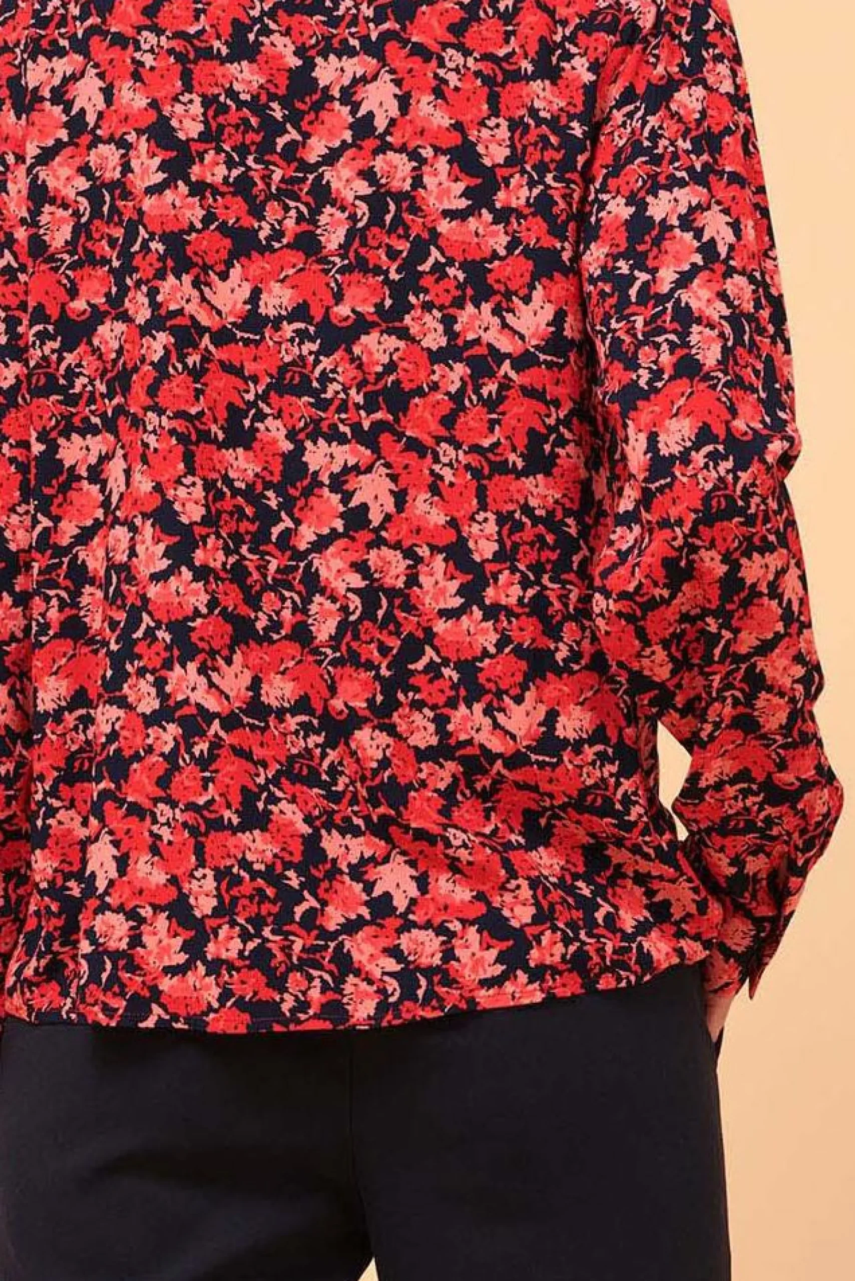 Cheap La Fée Maraboutée Chemisier à manches longues et col mao en viscose écoresponsable - XL/42 Multicolore