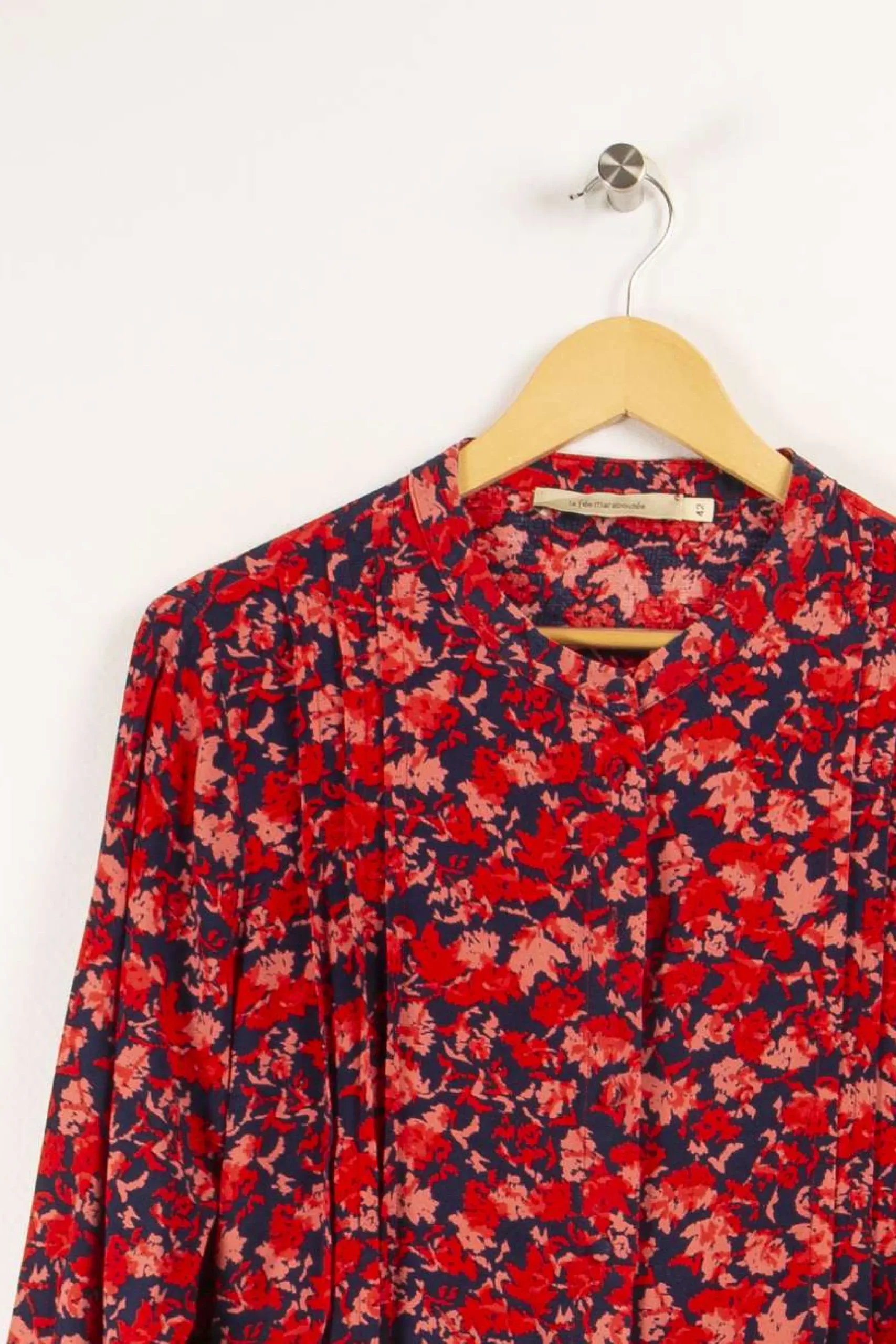 Cheap La Fée Maraboutée Chemisier à manches longues et col mao en viscose écoresponsable - XL/42 Multicolore