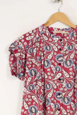 Outlet La Fée Maraboutée Chemisier ample en viscose écoresponsable Ecovero™ imprimée - XL/42 Multicolore