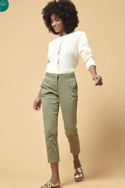 Shop La Fée Maraboutée Chino slim coton biologique - M/38 Vert