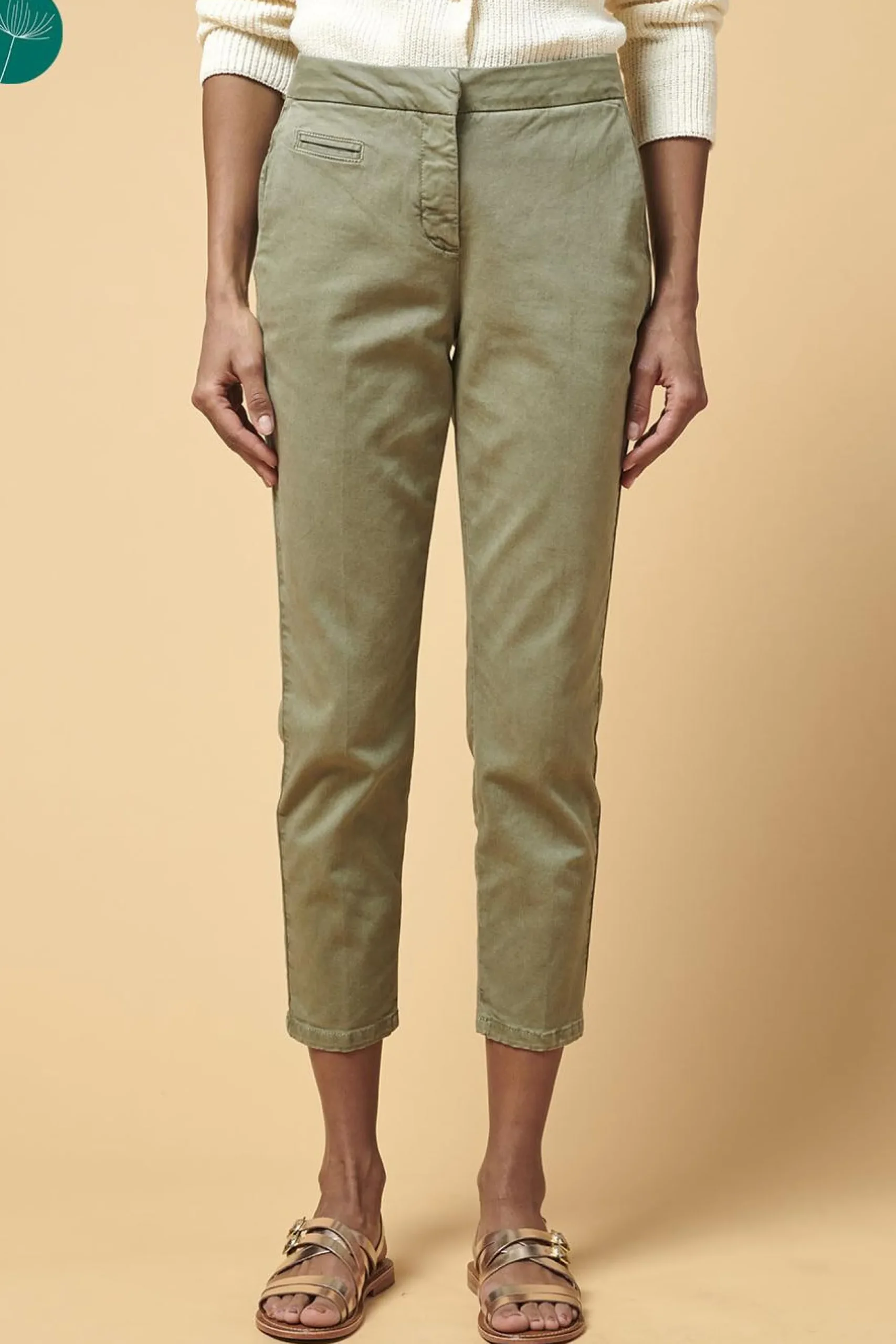 Shop La Fée Maraboutée Chino slim coton biologique - M/38 Vert