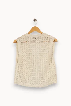 Hot Maje Gilet en dentelle - Taille S/36 Blanc