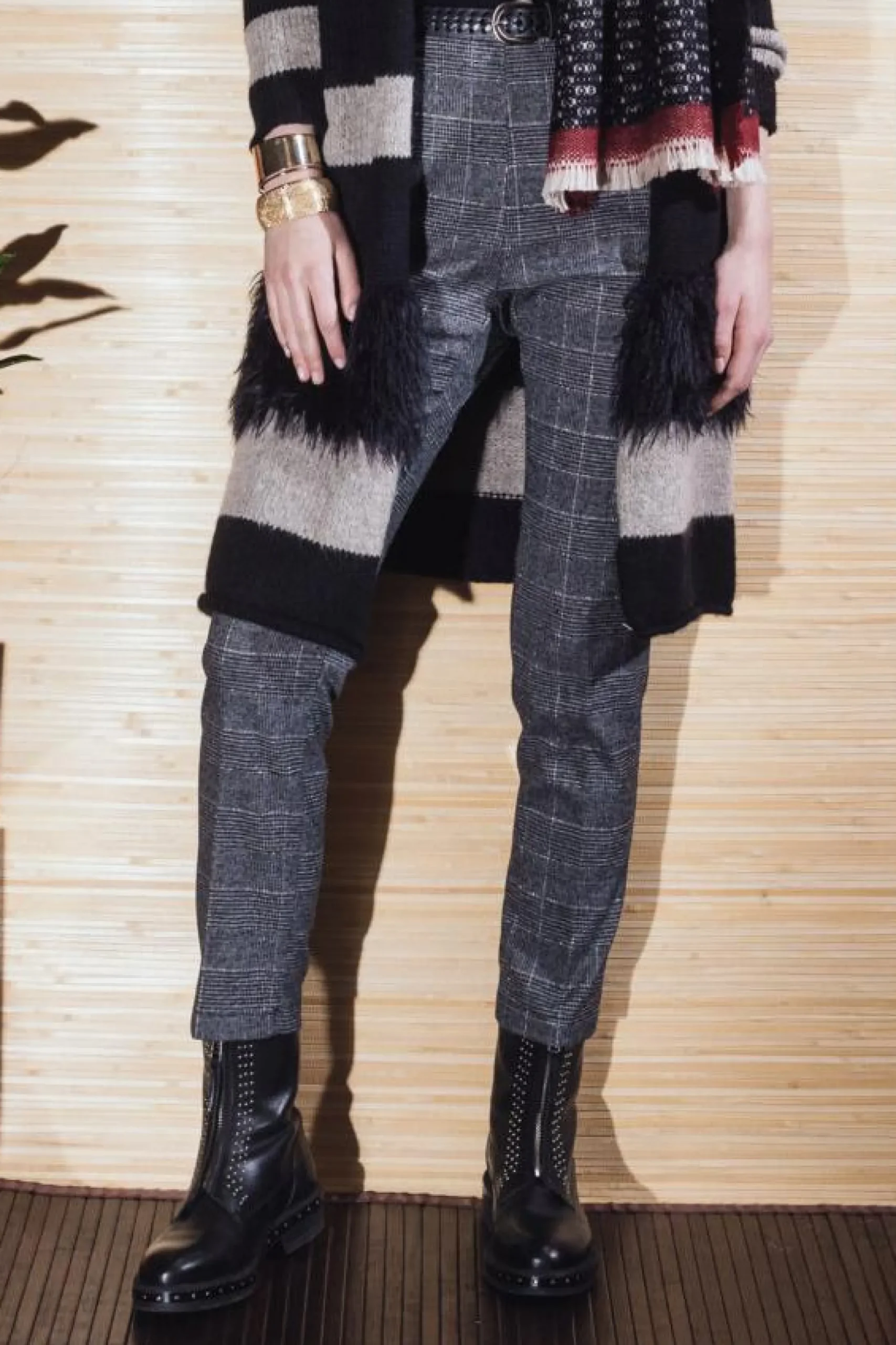 Sale La Fée Maraboutée Gilet long larges rayures - S/36 Noir