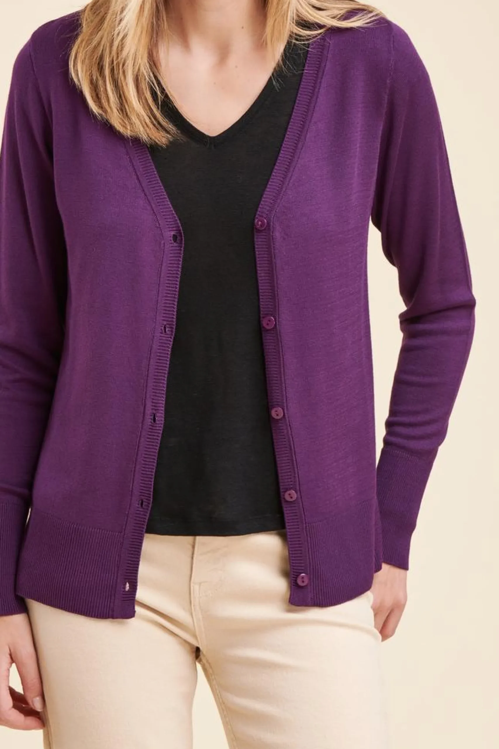 Shop La Fée Maraboutée Gilet maille fine - XS/34 Rouge