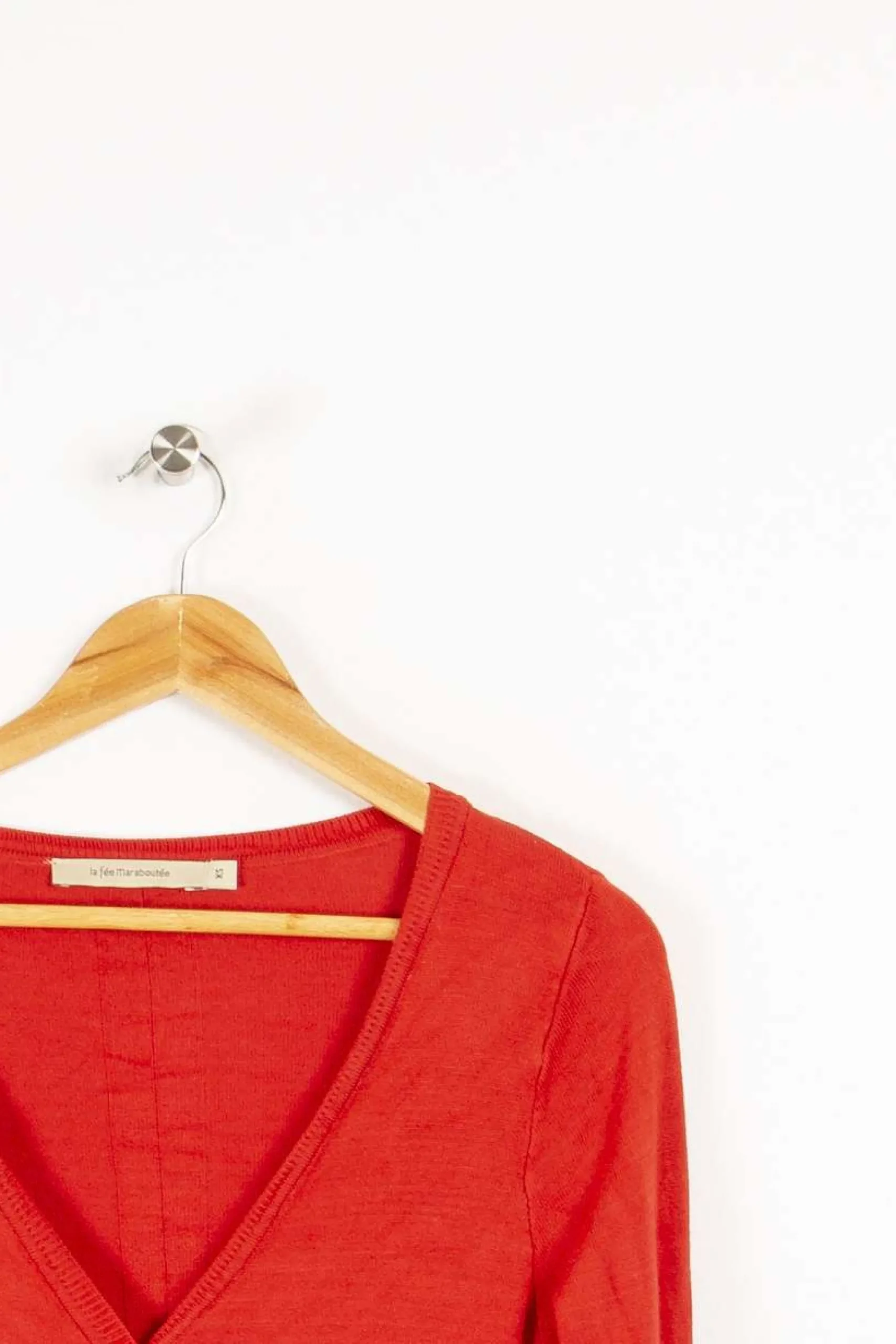 Shop La Fée Maraboutée Gilet maille fine - XS/34 Rouge