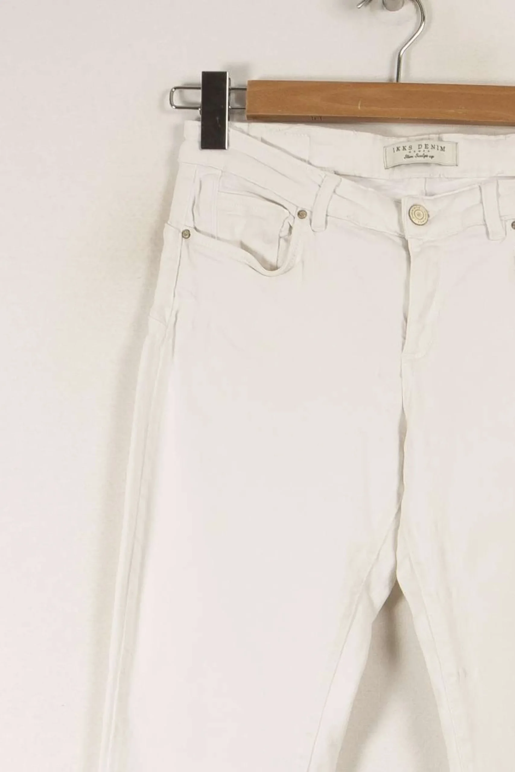 Hot IKKS Jean - Taille L/40 Blanc