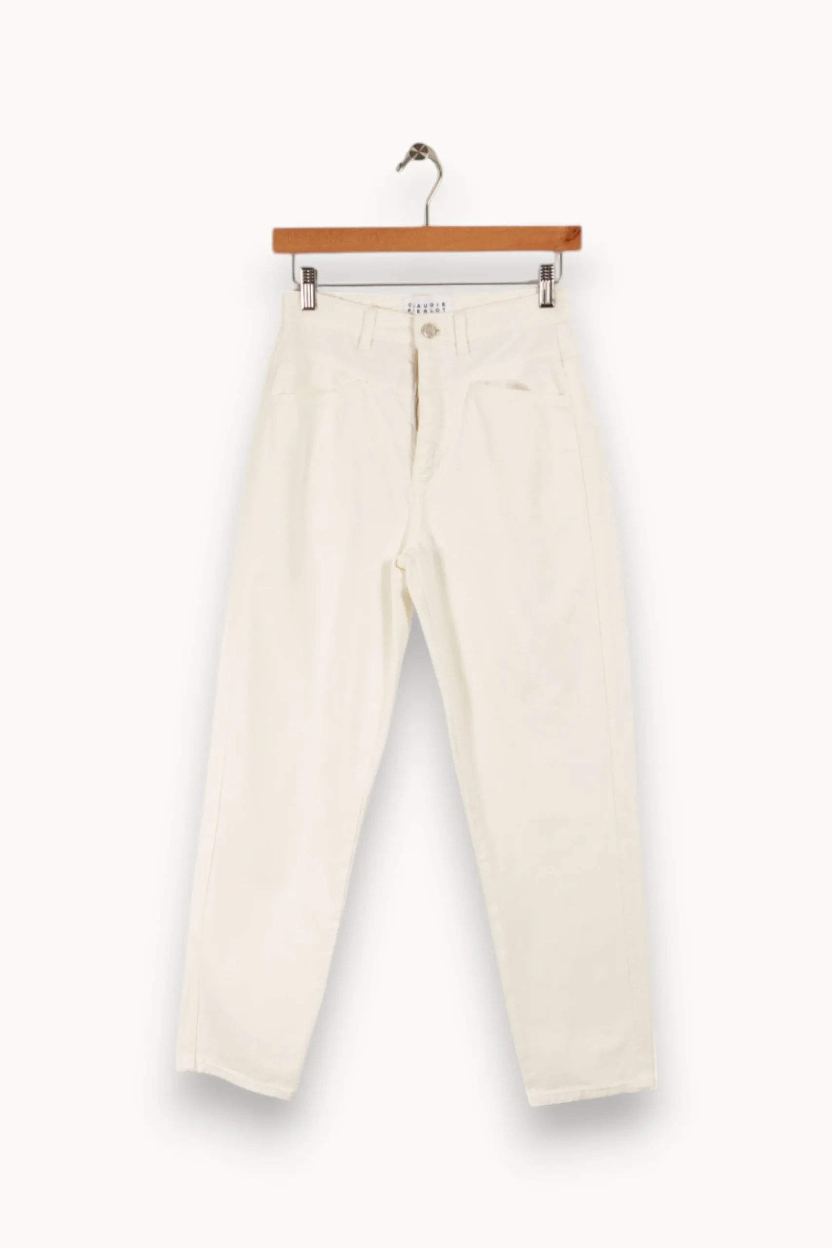Sale Claudie Pierlot Jean - Taille S/36 Blanc