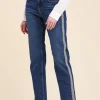 Sale La Fée Maraboutée Jean droit en coton biologique - 34 Bleu