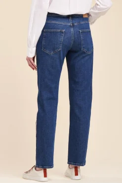 Sale La Fée Maraboutée Jean droit en coton biologique - 34 Bleu