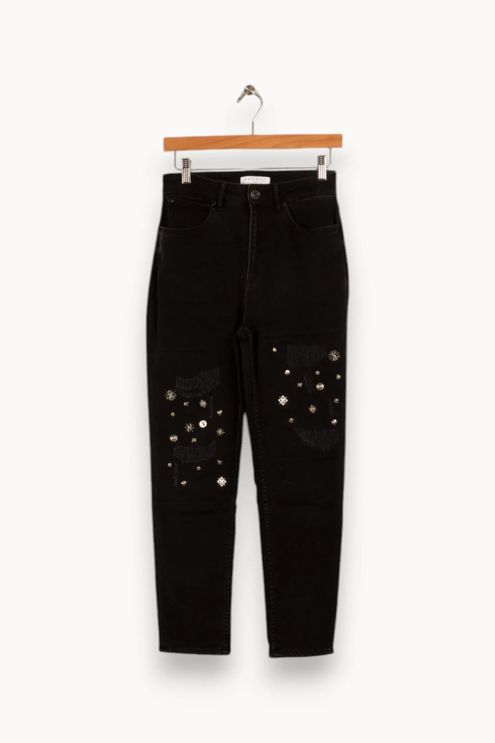 Sale Sandro Jean avec détails - Taille S/36 Noir