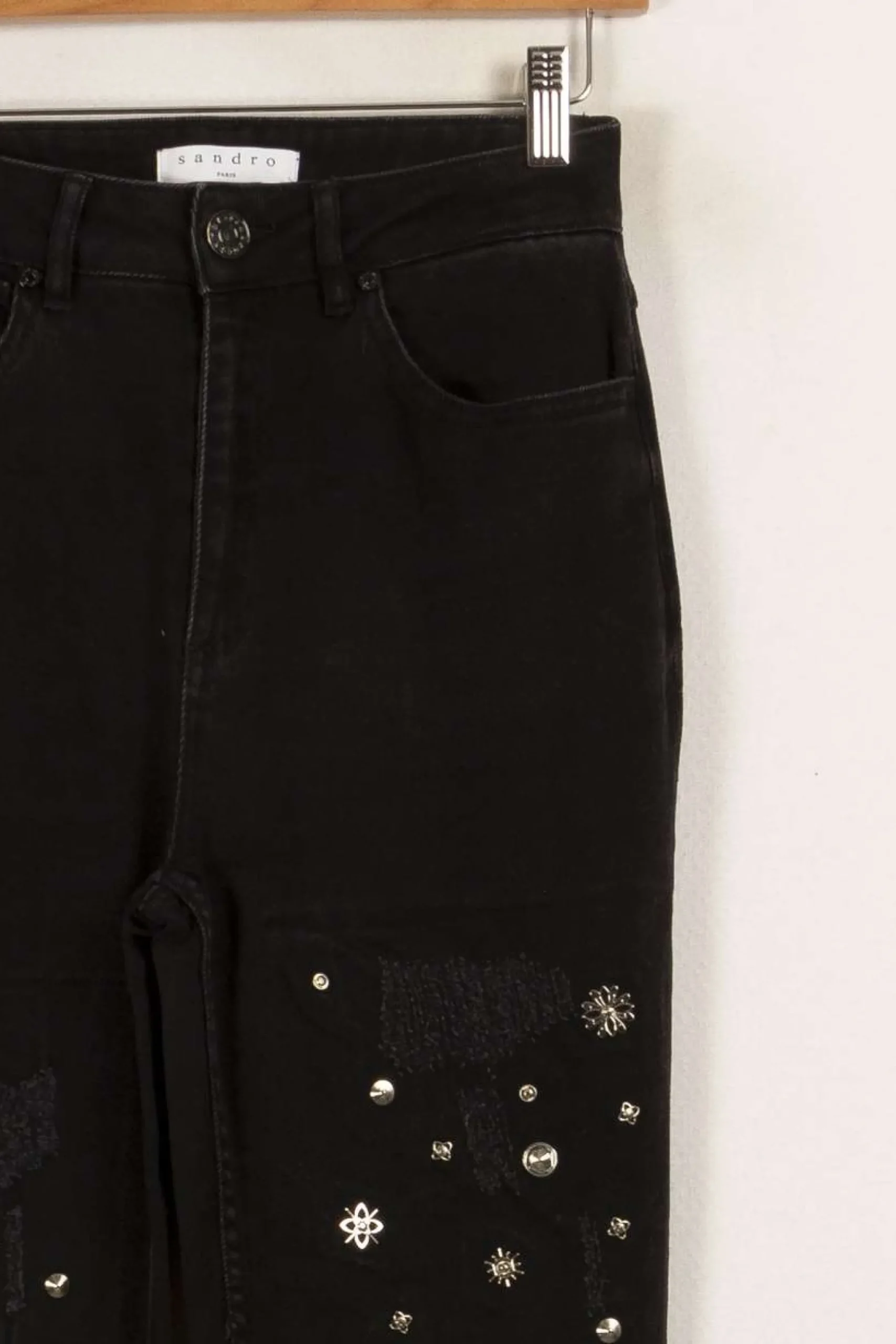 Sale Sandro Jean avec détails - Taille S/36 Noir