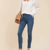 Shop La Fée Maraboutée Jean slim en coton biologique - L/40 Bleu