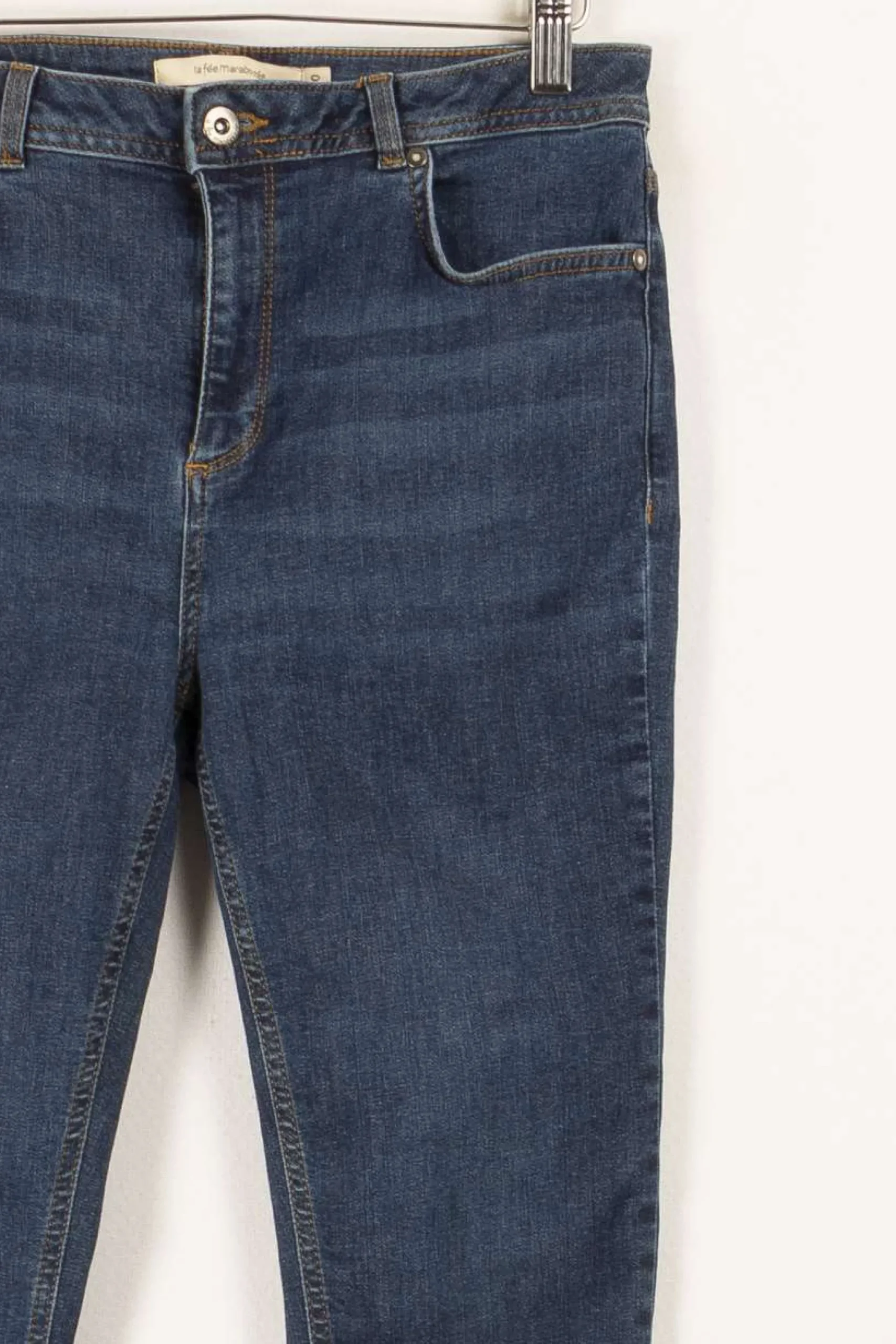 Shop La Fée Maraboutée Jean slim en coton biologique - L/40 Bleu