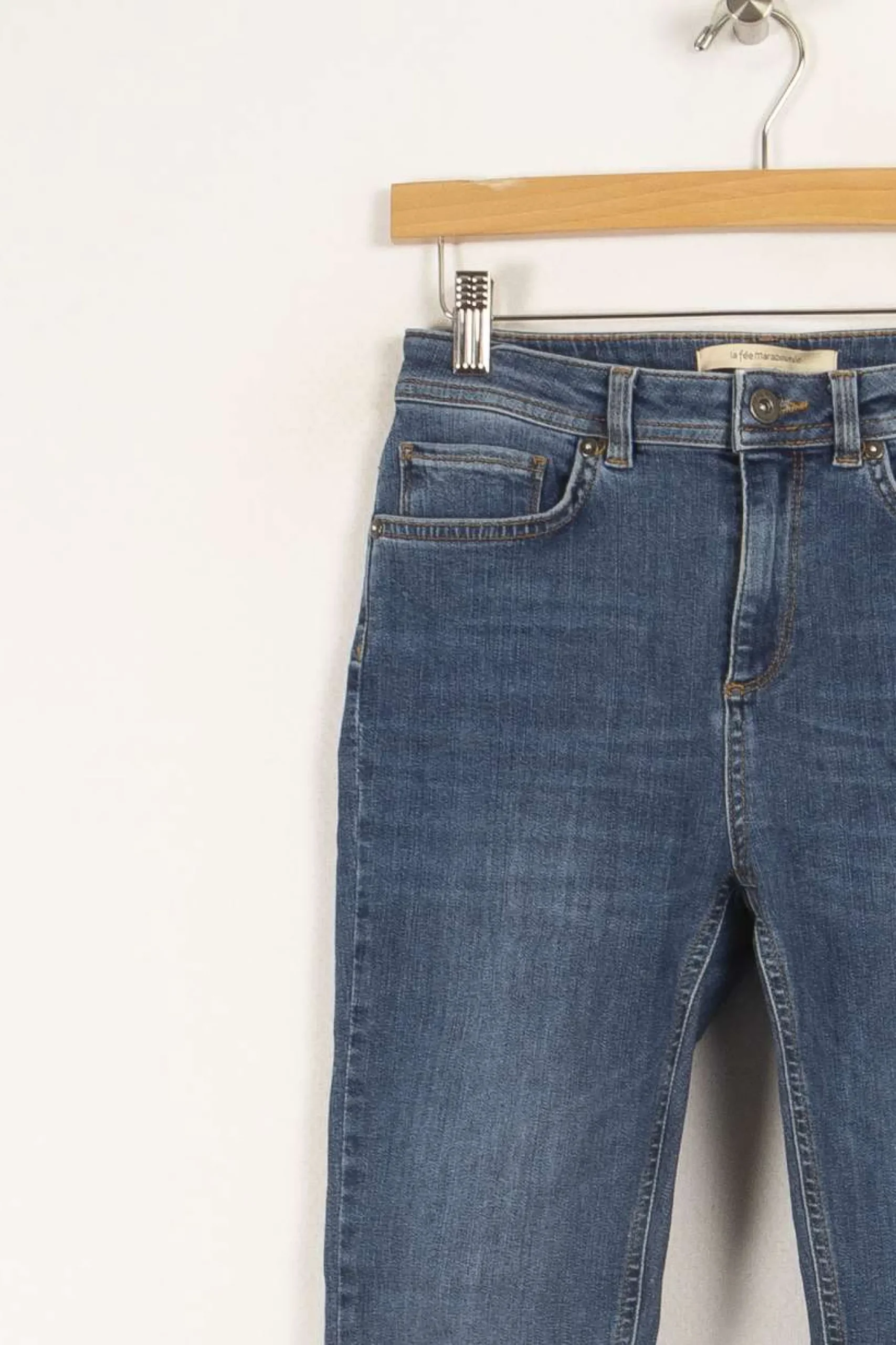 Store La Fée Maraboutée Jean slim en coton biologique - S/36 Bleu