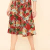 Sale La Fée Maraboutée Jupe à motif tropical - 40 Rouge