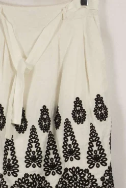 Store Maison 123 Jupe he avec broderies noires - Taille M/38 Blanc