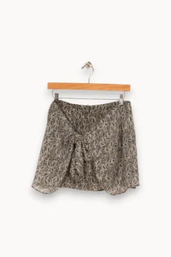 Best Sale Sézane Jupe courte à motifs - Taille XS/34 Gris