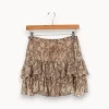 Store IKKS Jupe courte /beige à motif serpent - Taille XS/34 Marron