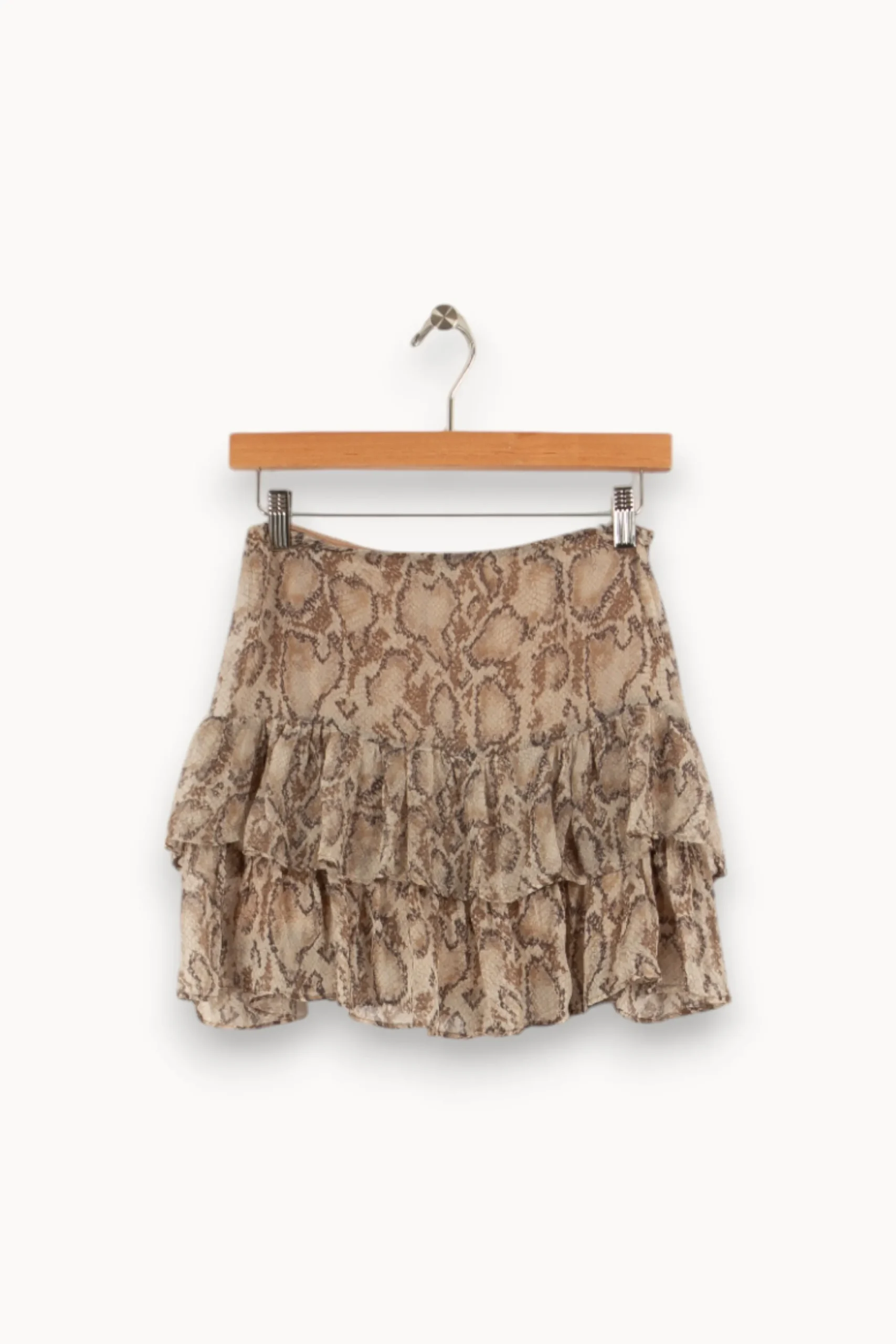 Store IKKS Jupe courte /beige à motif serpent - Taille XS/34 Marron