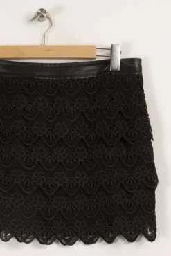 Flash Sale IKKS Jupe courte e à broderies - Taille XL/42 Noir