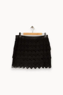 Flash Sale IKKS Jupe courte e à broderies - Taille XL/42 Noir