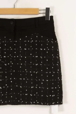 Shop I.Code Jupe courte e en tweed - Taille M/38 Noir