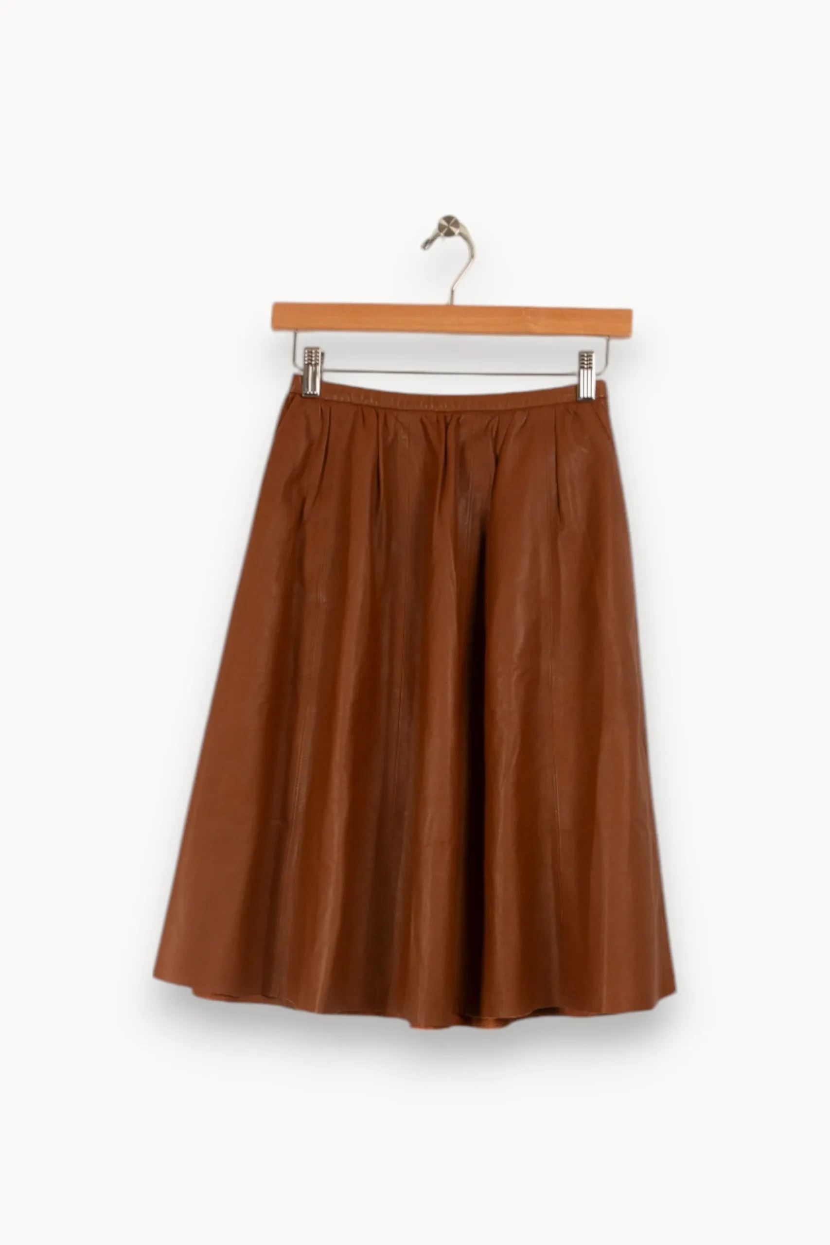 Shop Maison 123 Jupe en cuir - Taille XS/34 Marron