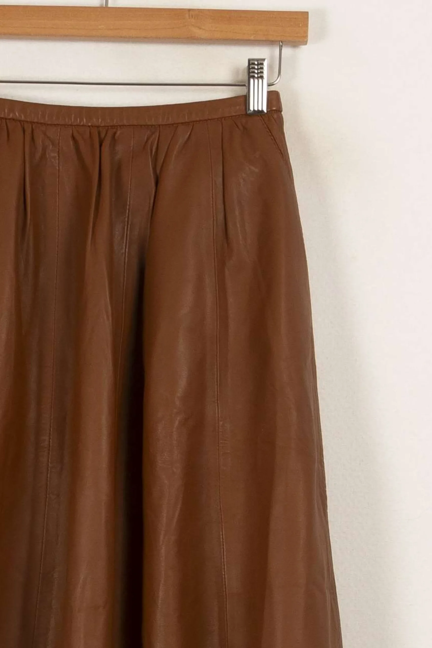 Shop Maison 123 Jupe en cuir - Taille XS/34 Marron