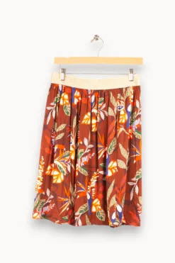 Clearance La Fée Maraboutée Jupe fluide imprimé feuilles et toucans - L/40 Multicolore