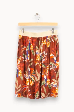 Clearance La Fée Maraboutée Jupe fluide imprimé feuilles et toucans - L/40 Multicolore