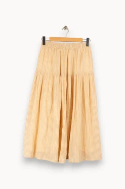 Fashion Léon & Harper Jupe longue rayée - Taille M/38 Beige
