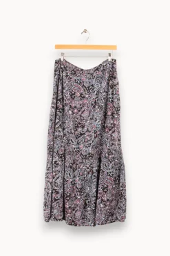 Best La Fée Maraboutée Jupe longue imprimée à volant en viscose écoresponsable - XL/42 Multicolore
