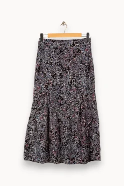 Fashion La Fée Maraboutée Jupe longue imprimée à volant en viscose écoresponsable - S/36 Multicolore