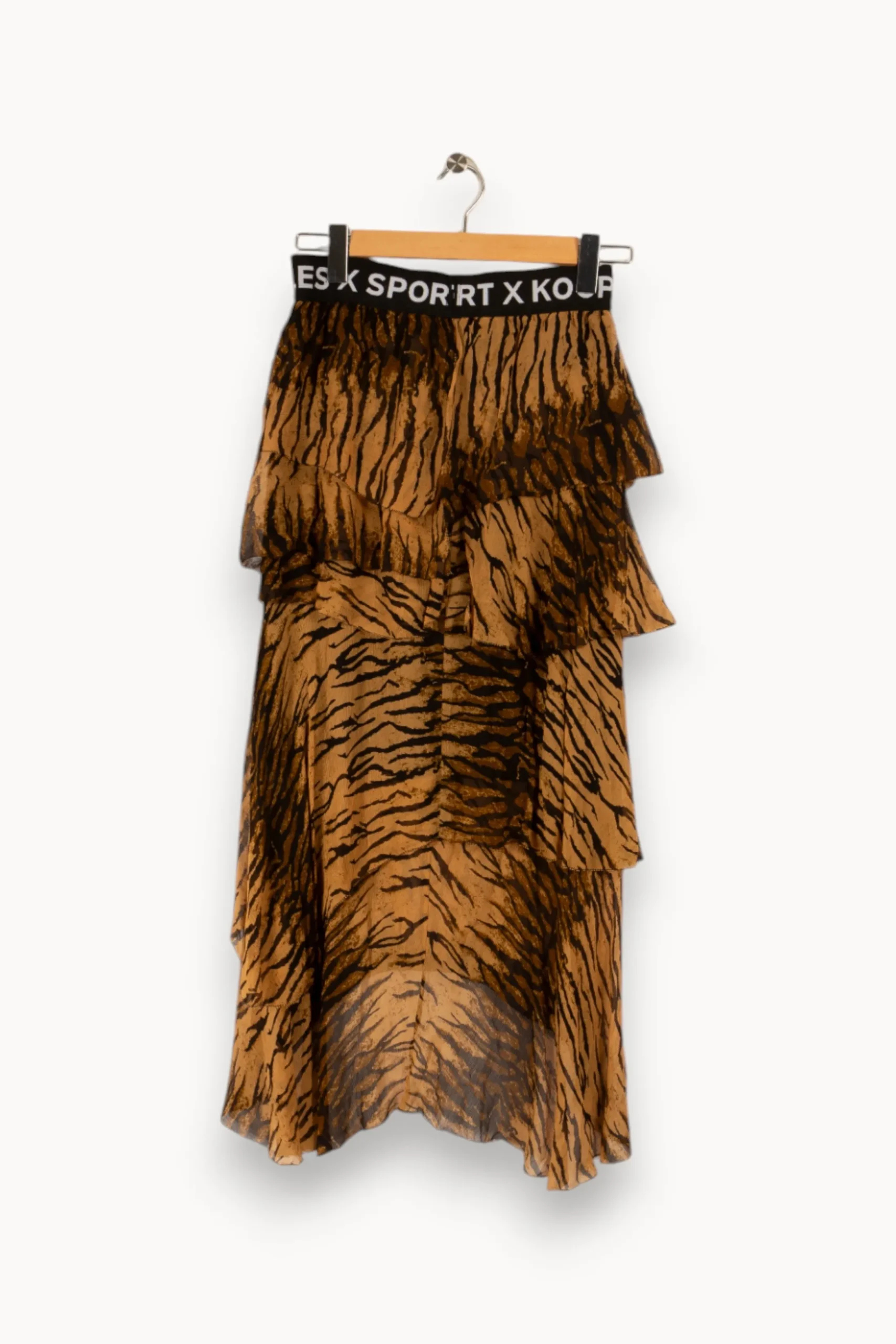 Best Sale The Kooples - Sport Jupe longue zébrée - Taille S/36 Marron