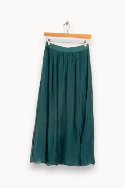 Best Sale La Fée Maraboutée Jupe midi en voile de viscose soie - M/38 Vert
