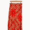 Cheap La Fée Maraboutée Jupe midi fendue imprimé bandana en viscose Ecovero™ - M/38 Rouge