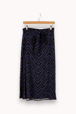 Discount La Fée Maraboutée Jupe mi-longue à imprimé bicolore - L/40 Bleu