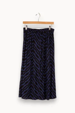Discount La Fée Maraboutée Jupe mi-longue à imprimé bicolore - L/40 Bleu