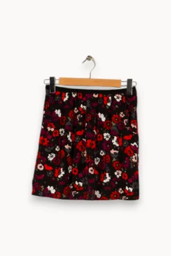 Shop Comptoir des Cotonniers Jupe noire à motif floral - Taille M/38 Multicolore