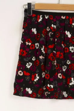 Shop Comptoir des Cotonniers Jupe noire à motif floral - Taille M/38 Multicolore