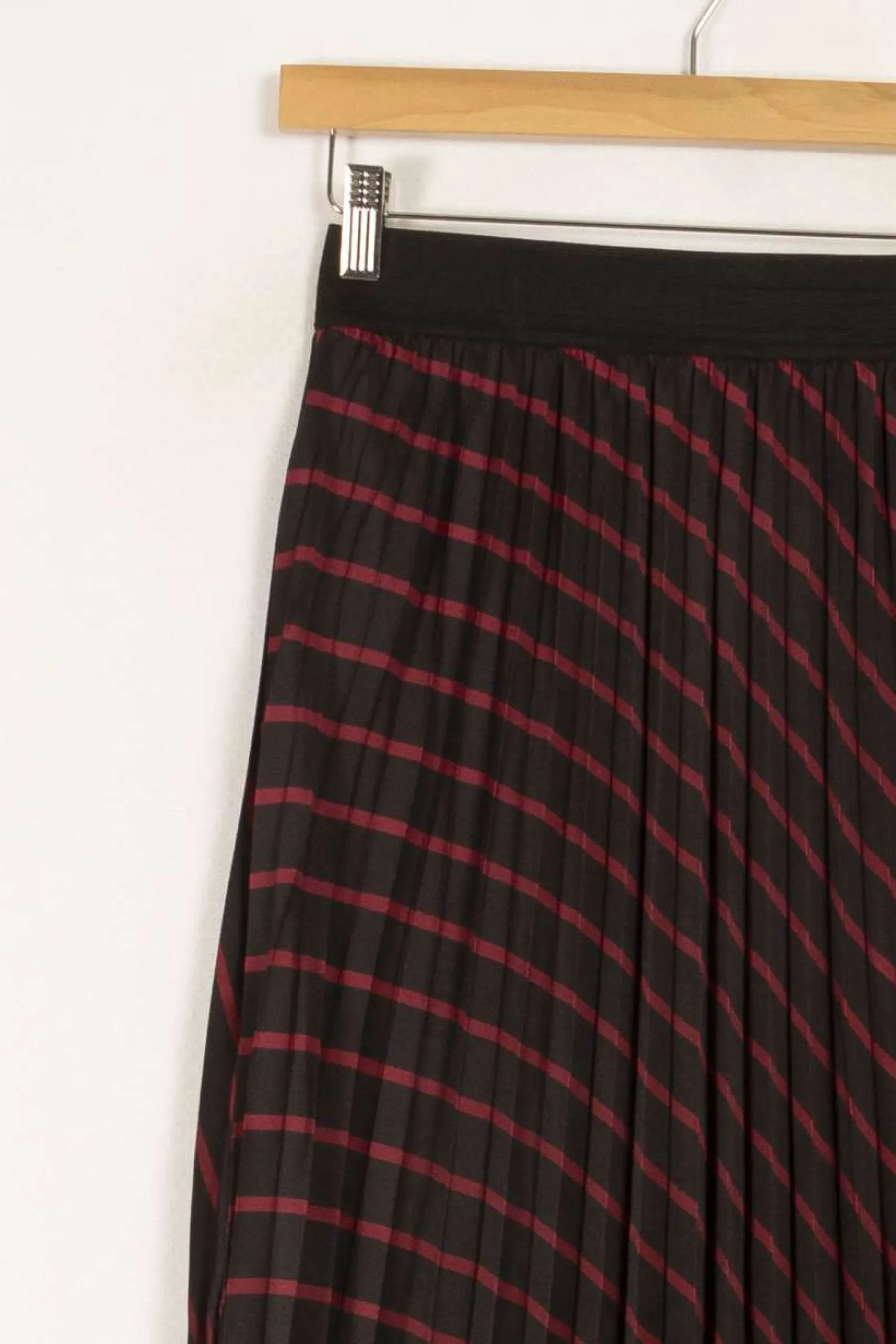 Sale La Fée Maraboutée Jupe e rayée bordeaux - Taille XS/34 Noir