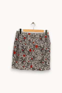 Discount Zadig&Voltaire Jupe noire/blanche à motif rouge de fleur - Taille M/38 Multicolore