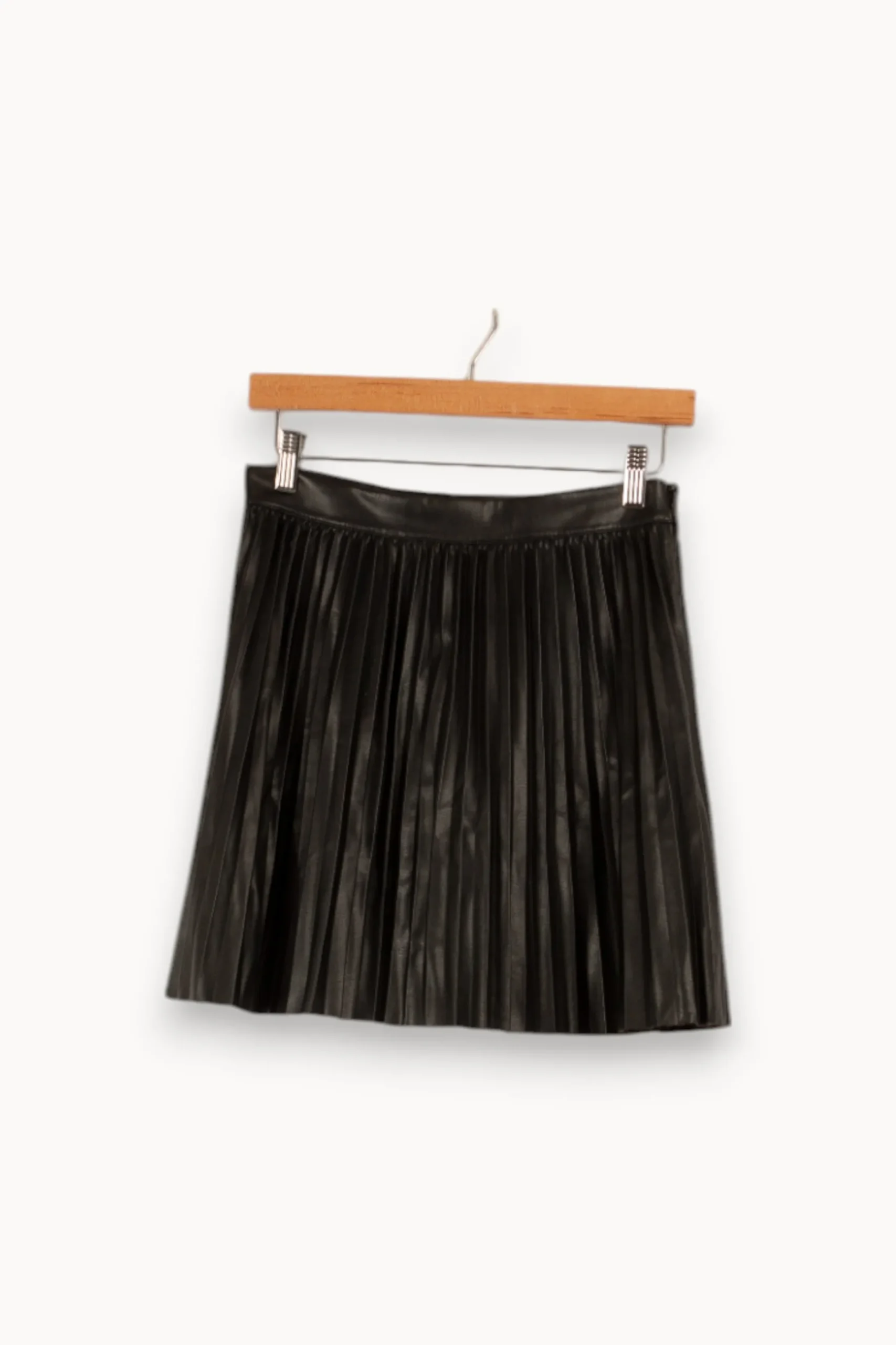 Hot IKKS Jupe plissée e effet cuir - Taille M/38 Noir