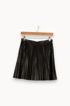 Hot IKKS Jupe plissée e effet cuir - Taille M/38 Noir