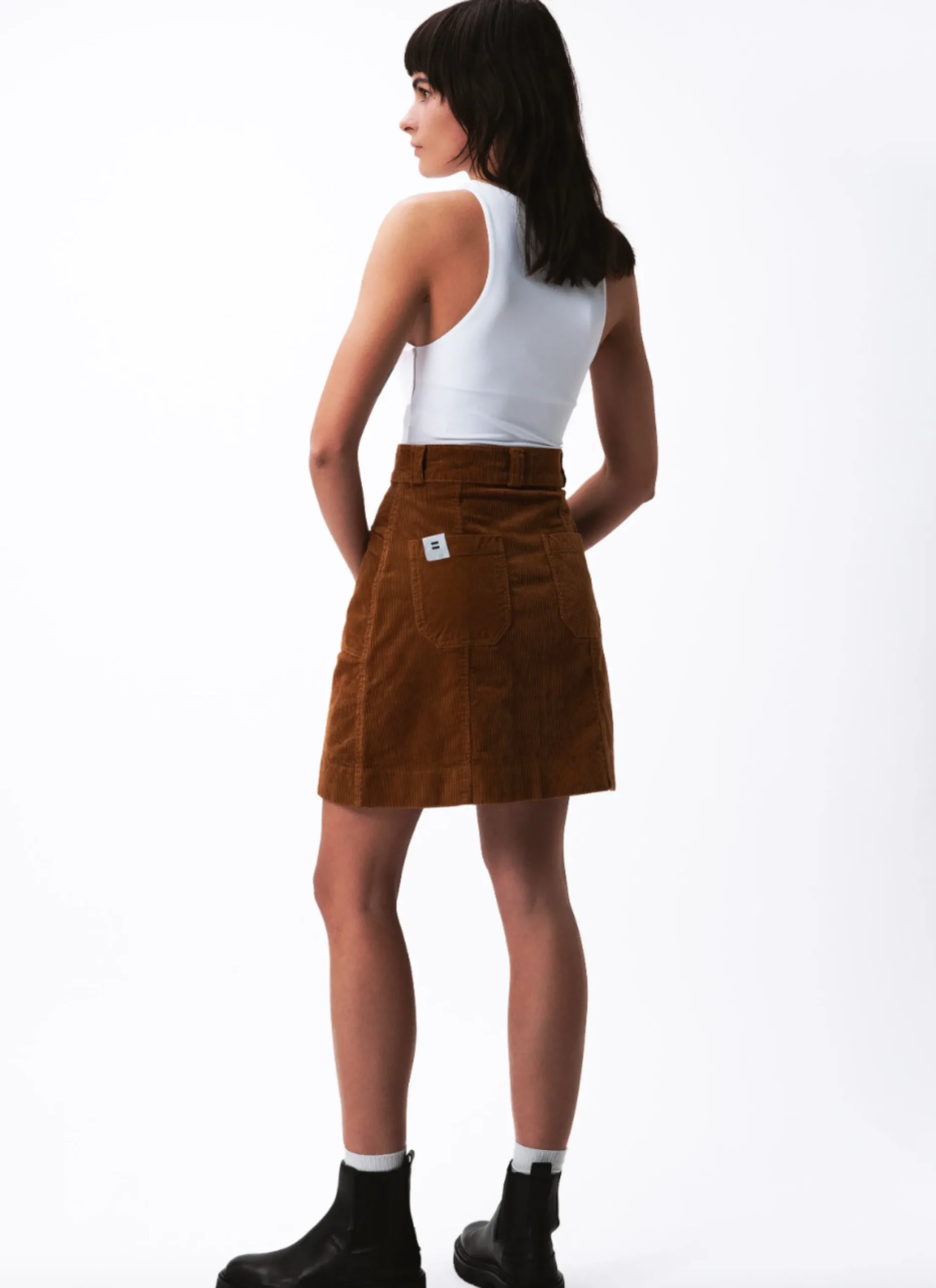 Sale Côtelé Paris Jupe trapeze camel - XS/34 Marron