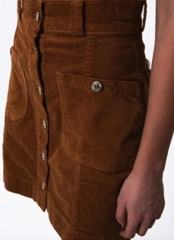 Shop Côtelé Paris Jupe trapeze camel - XXS/32 Marron