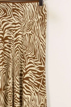 Flash Sale Samsoe Samsoe Jupe zébrée et blanc - Taille XS/34 Marron