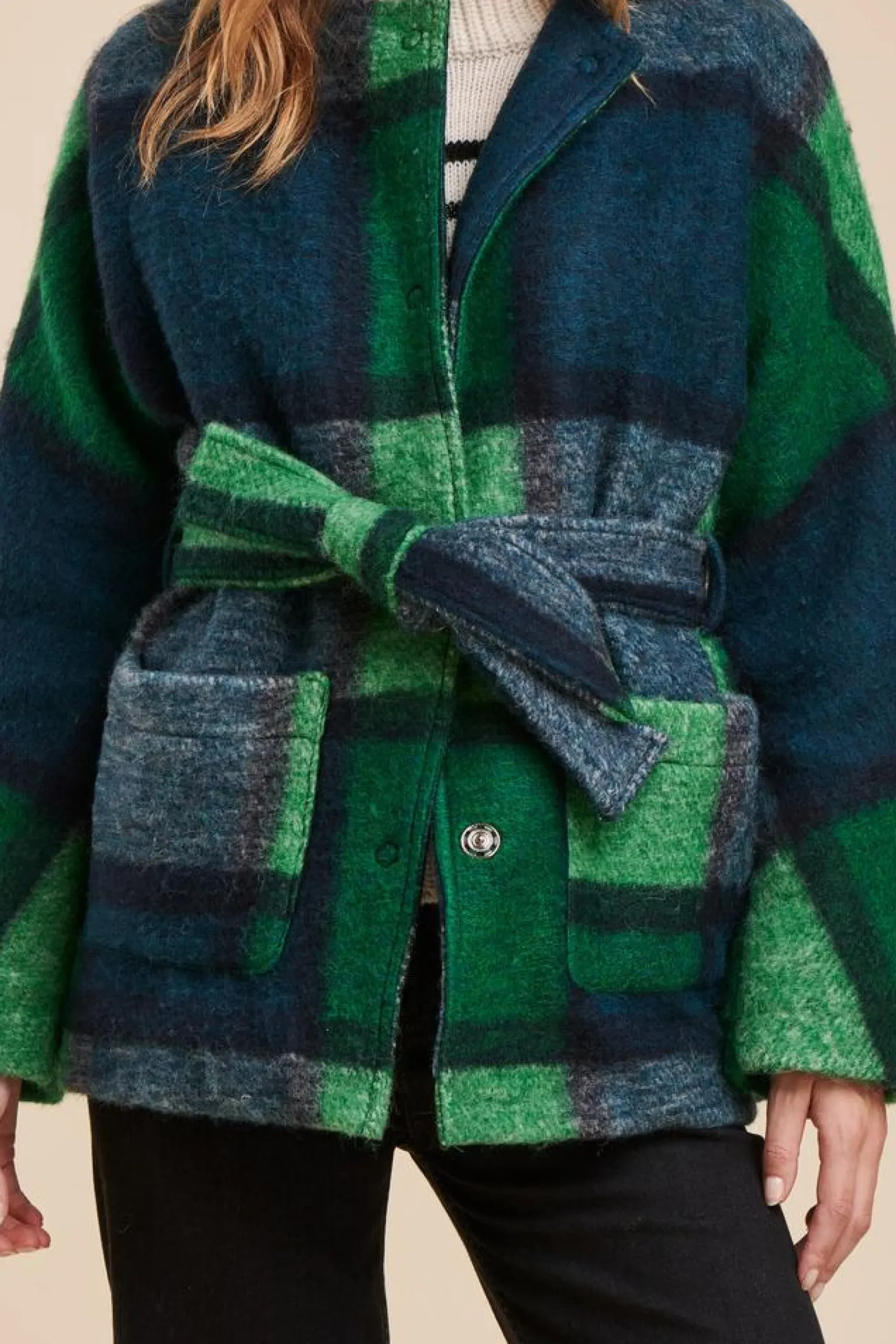 Outlet La Fée Maraboutée Manteau court ceinturé - S/36 Multicolore