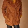 Discount La Fée Maraboutée Manteau court effet peau retournée - 40 Marron