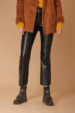 Discount La Fée Maraboutée Manteau court effet peau retournée - 40 Marron